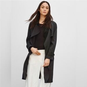 Aritzia Babaton Black Lawson Trench Coat in black